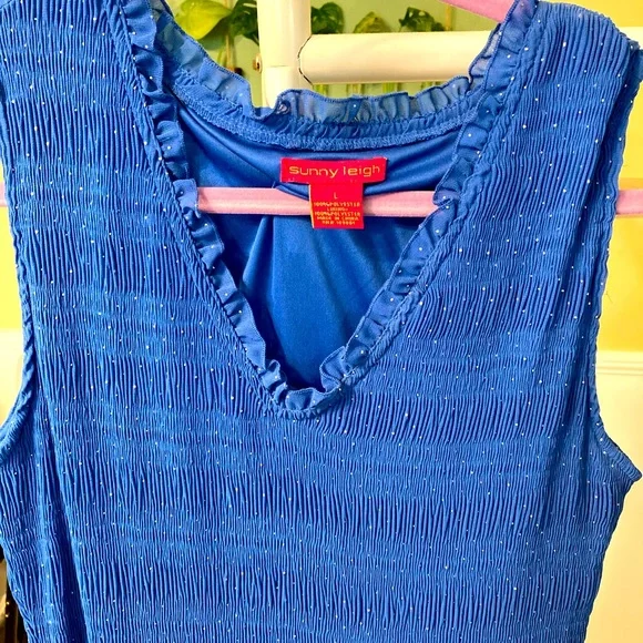 Sunny Leigh Dresses | Sunny Leigh Blue Maxi Dress | Color: Blue/Silver | Size: L | Haileybugg07'S Closet